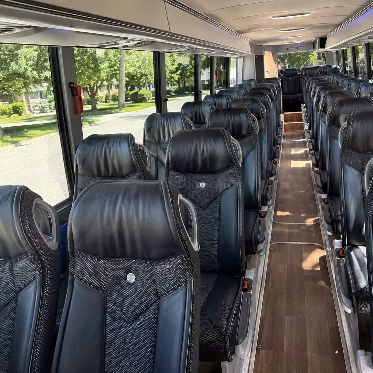 56 passenger charter bus inside
