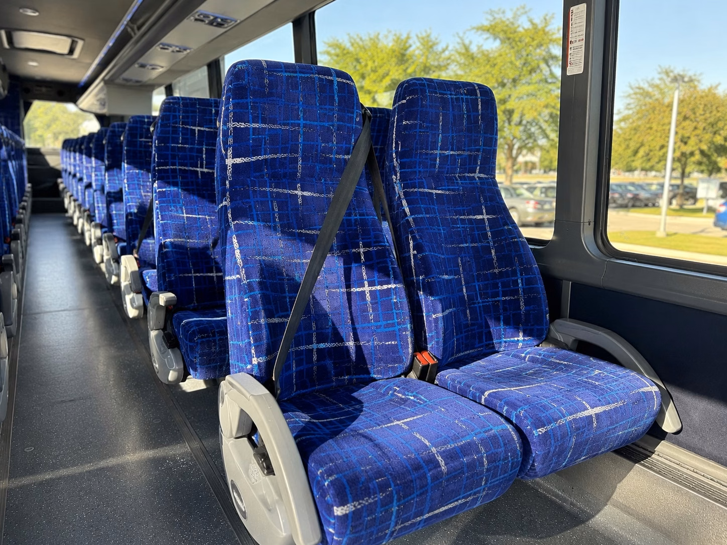 pasadena charter bus rental interior